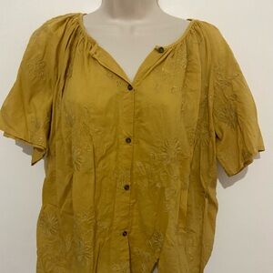 Beautiful yellow blouse. Like new. Lucky brand